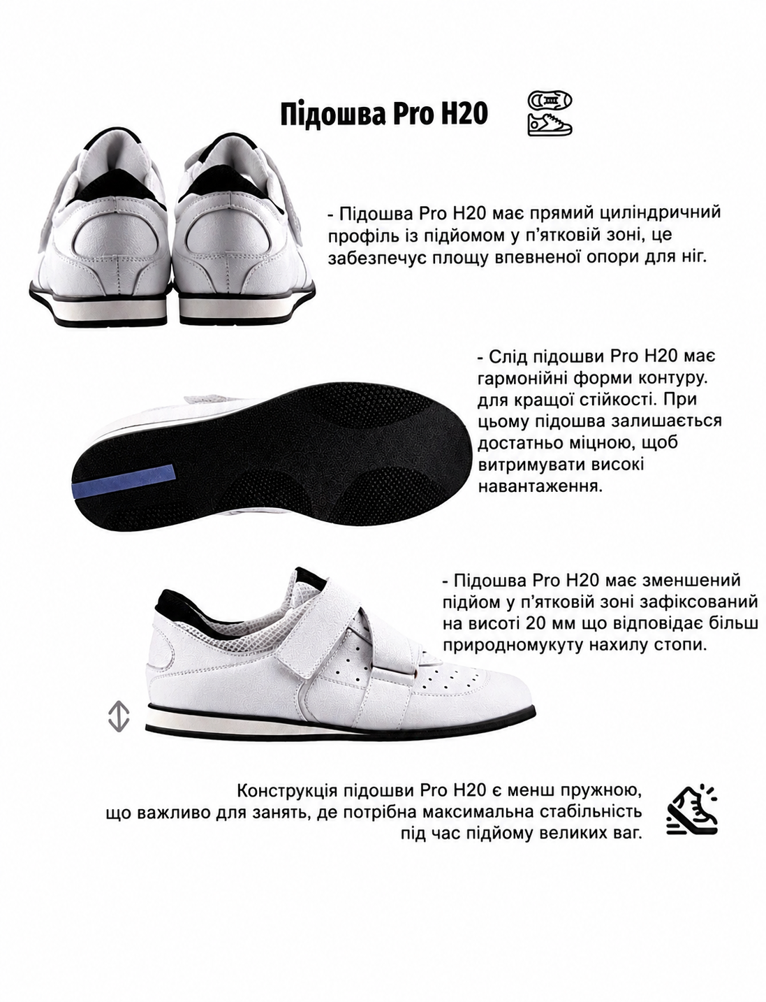 Кастомні Штангетки Modern, PRO H 20 білі