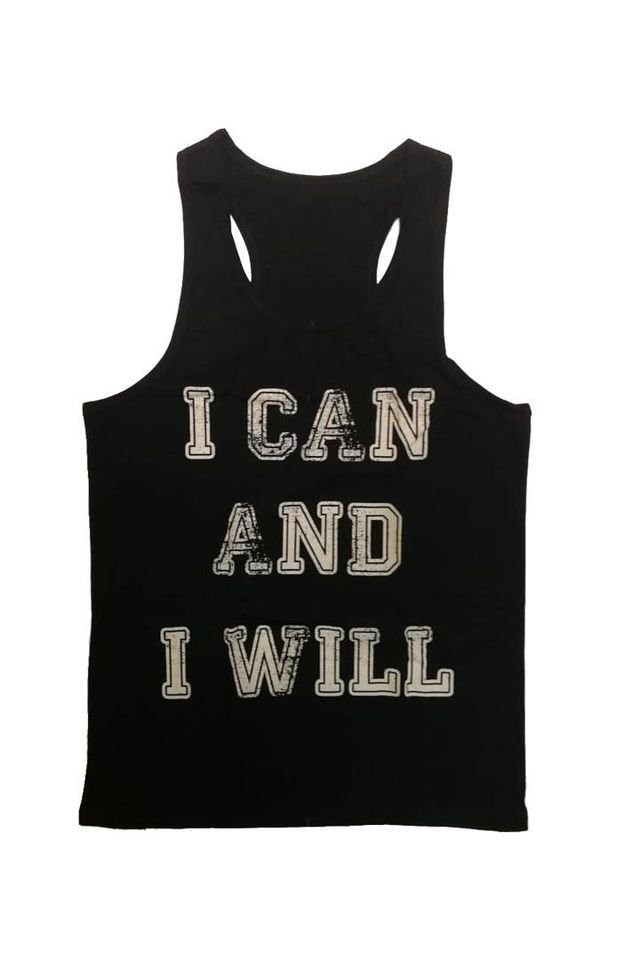 Men`s tank top I can and i will, black, L