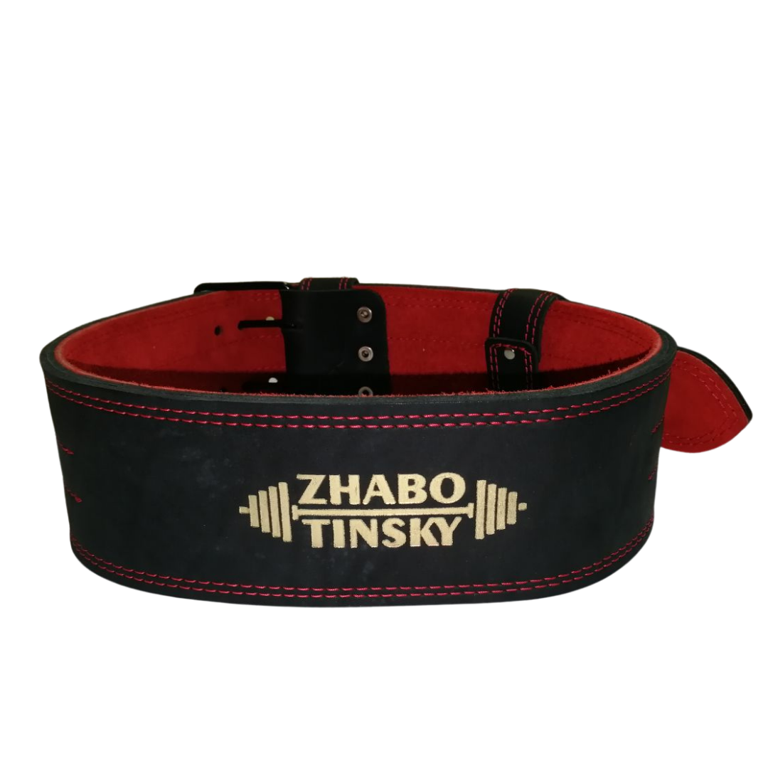 Athletic belt Zhabotinsky, leather, black, XXL