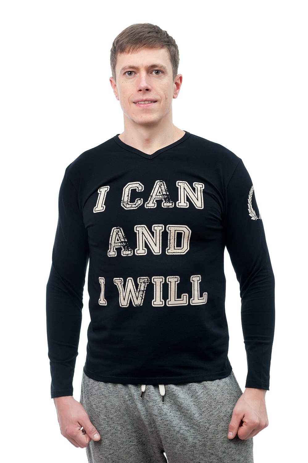 Longsleeve unisex   I can and i will, black, size M